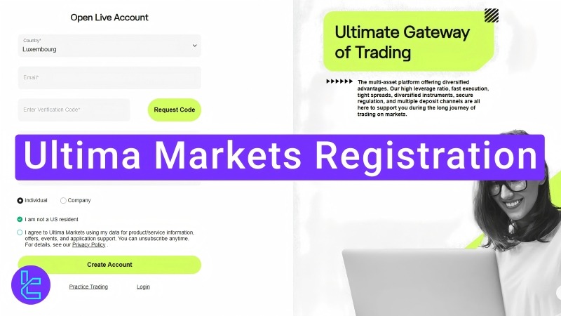 Ultima Markets register page - ultima markets